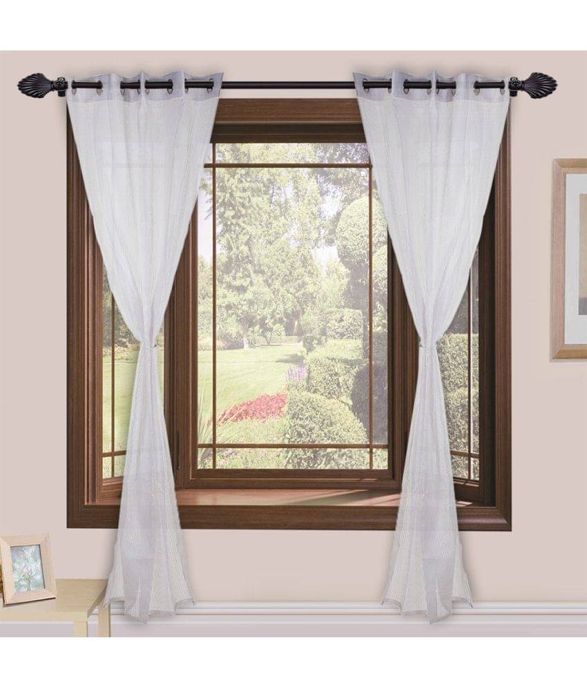Homefab India Plain Transparent Eyelet Window Curtain 5ft (Pack of 2) - White Homefab India Plain Transparent Eyelet Window Curtain 5ft (Pack of 2) - White