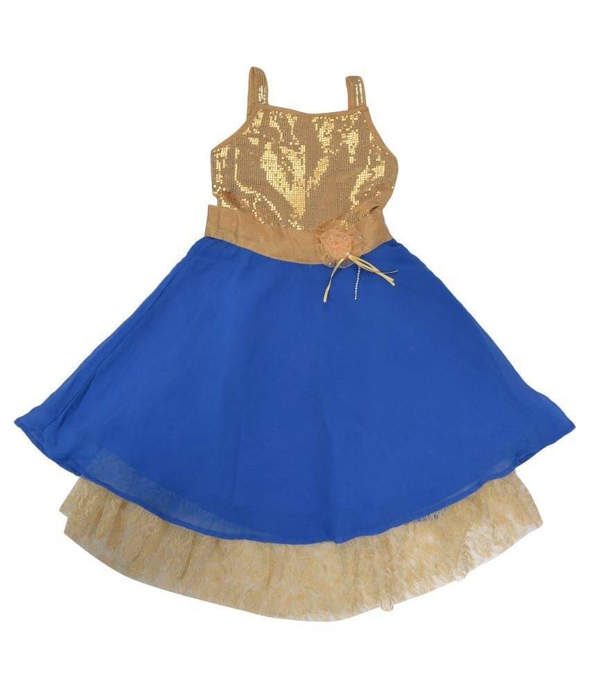     			Girls Auraori Blue Sequence Party Dress