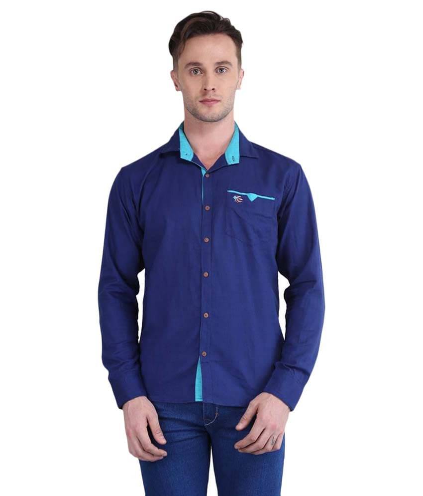 British Terminal Blue Casuals Slim Fit Shirt British Terminal Blue Casuals Slim Fit Shirt