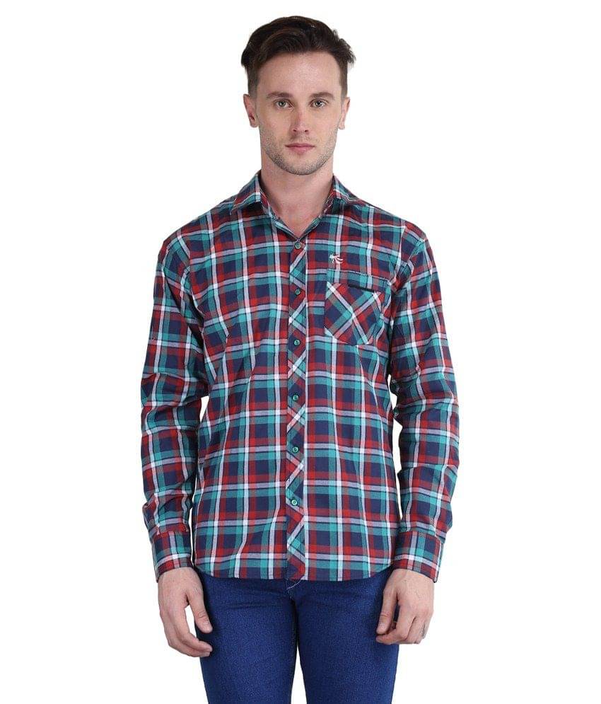     			British Terminal 100 Percent Cotton Slim Fit Checks Men's Casual Shirt - Multi ( )
