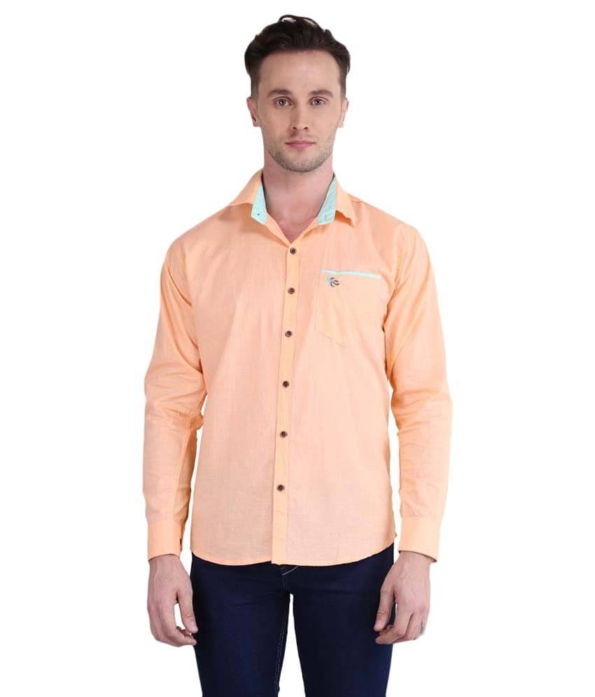     			British Terminal Peach Casuals Slim Fit Shirt