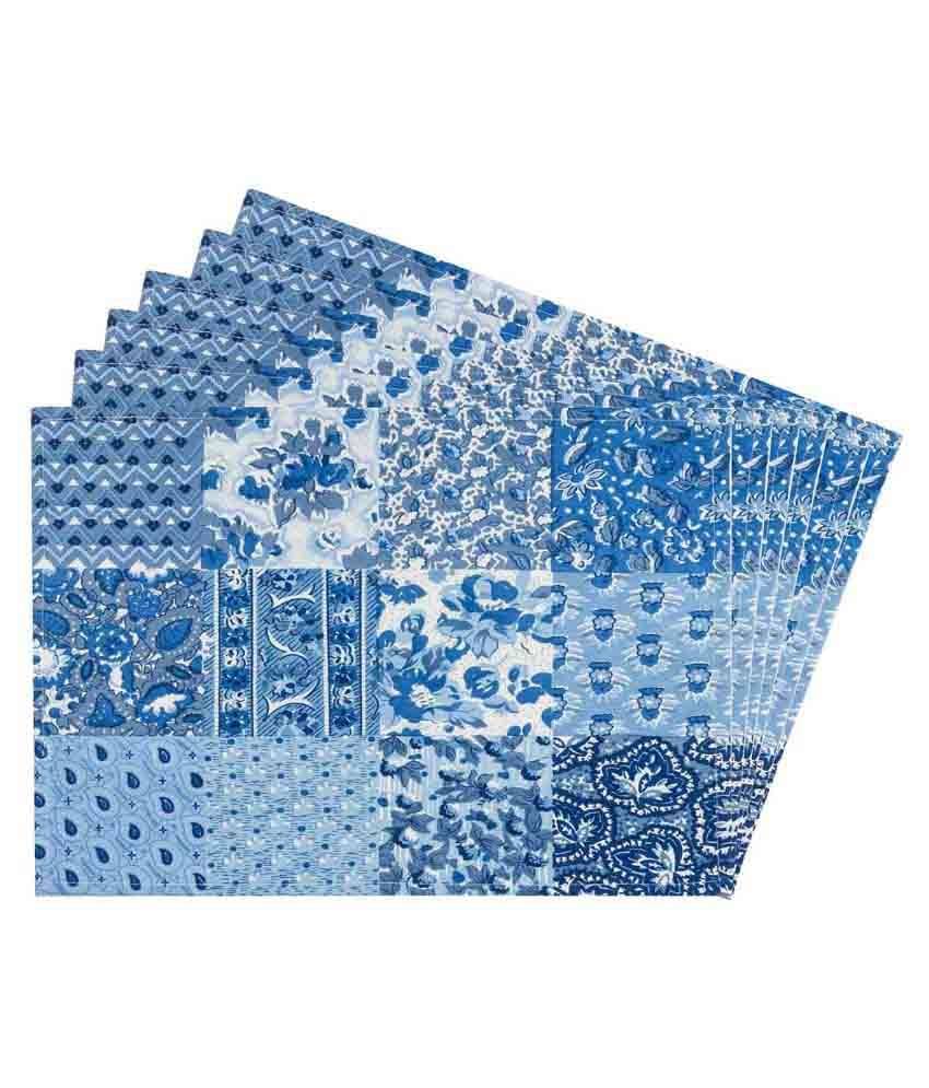     			Zubix Multicoloured Cotton Canvas Placemats - Set of 6