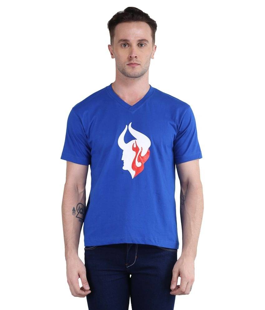    			British Terminal Blue V-Neck T Shirt