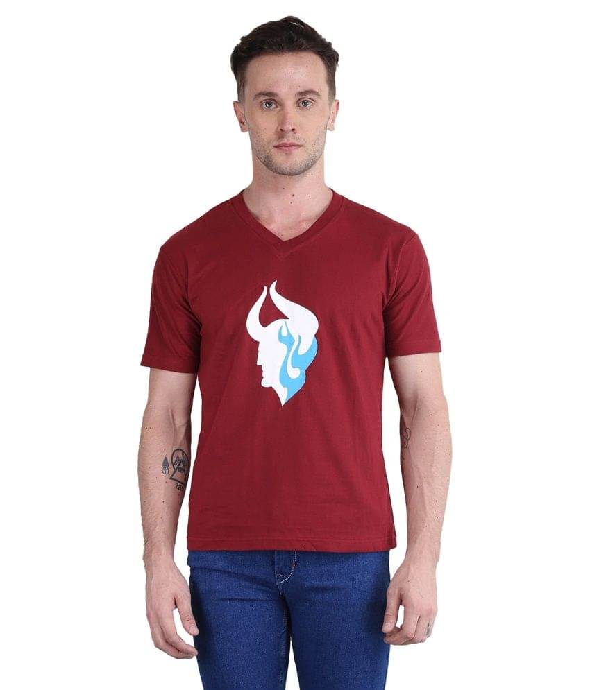     			British Terminal Maroon V-Neck T Shirt