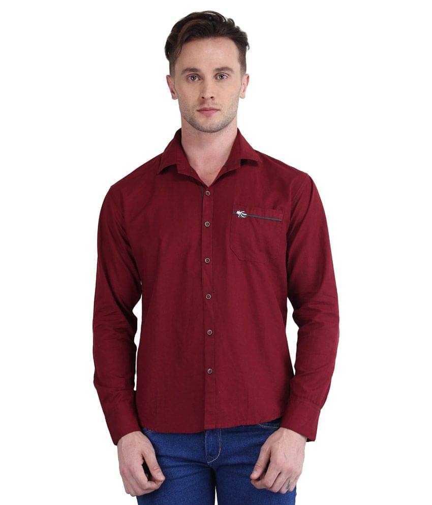 British Terminal Maroon Casuals Slim Fit Shirt British Terminal Maroon Casuals Slim Fit Shirt