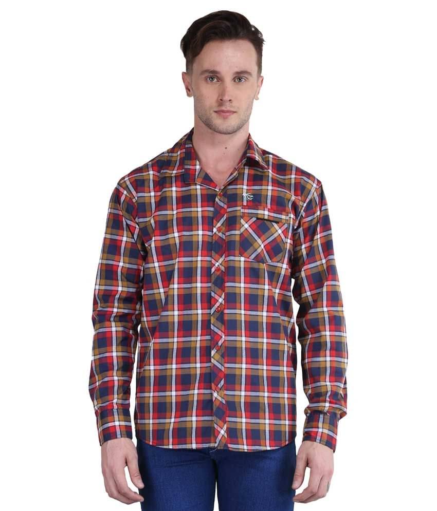 British Terminal 100 Percent Cotton Slim Fit Checks Men's Casual Shirt - Multi ( )     			British Terminal 100 Percent Cotton Slim Fit Checks Men's Casual Shirt - Multi ( )