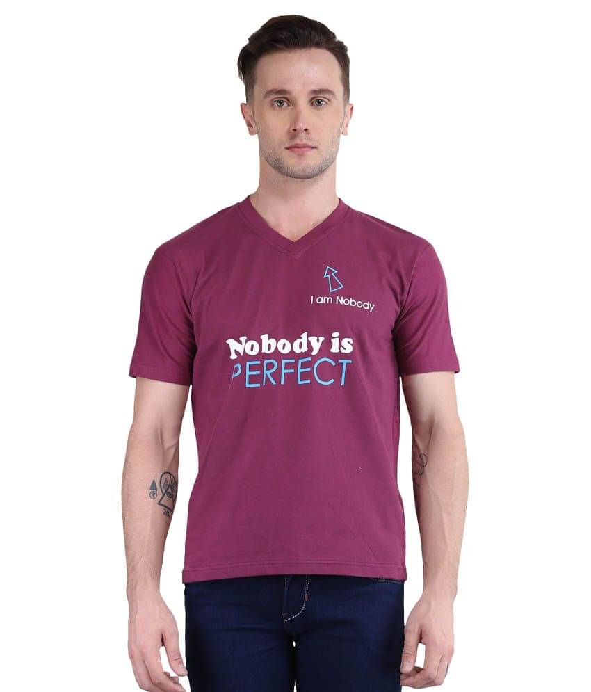     			British Terminal Purple V-Neck T Shirt