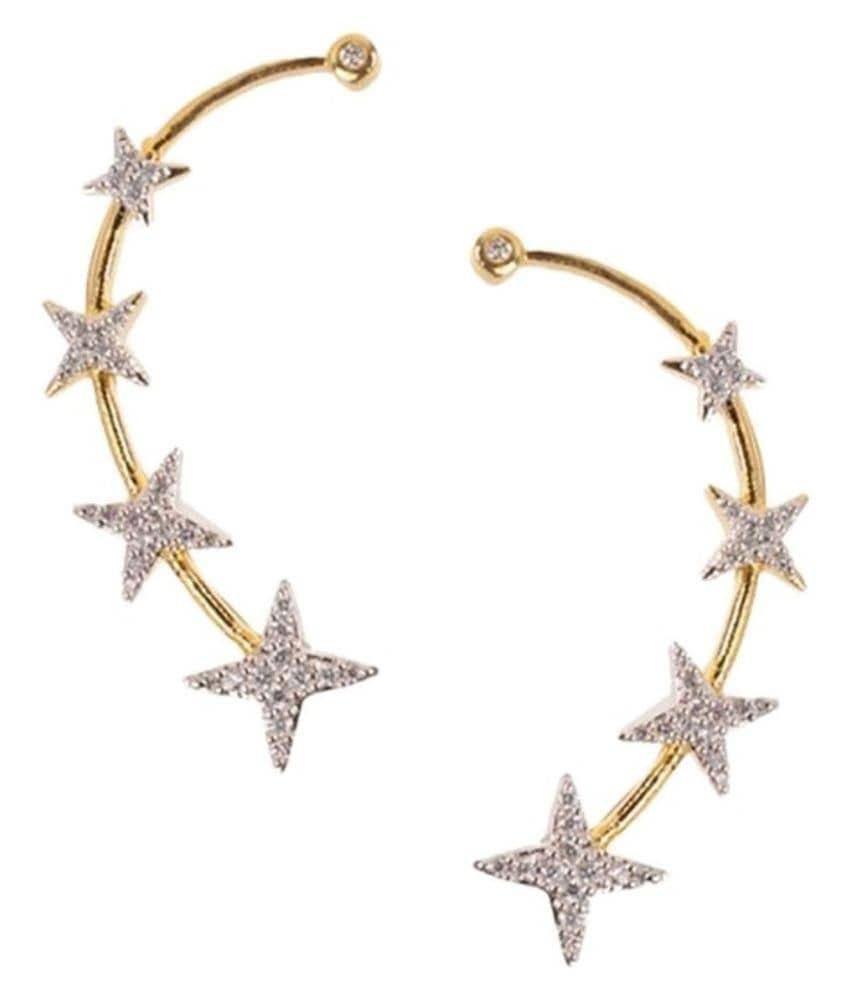 Zeneme Gold Plated American Diamond Ear Cuff