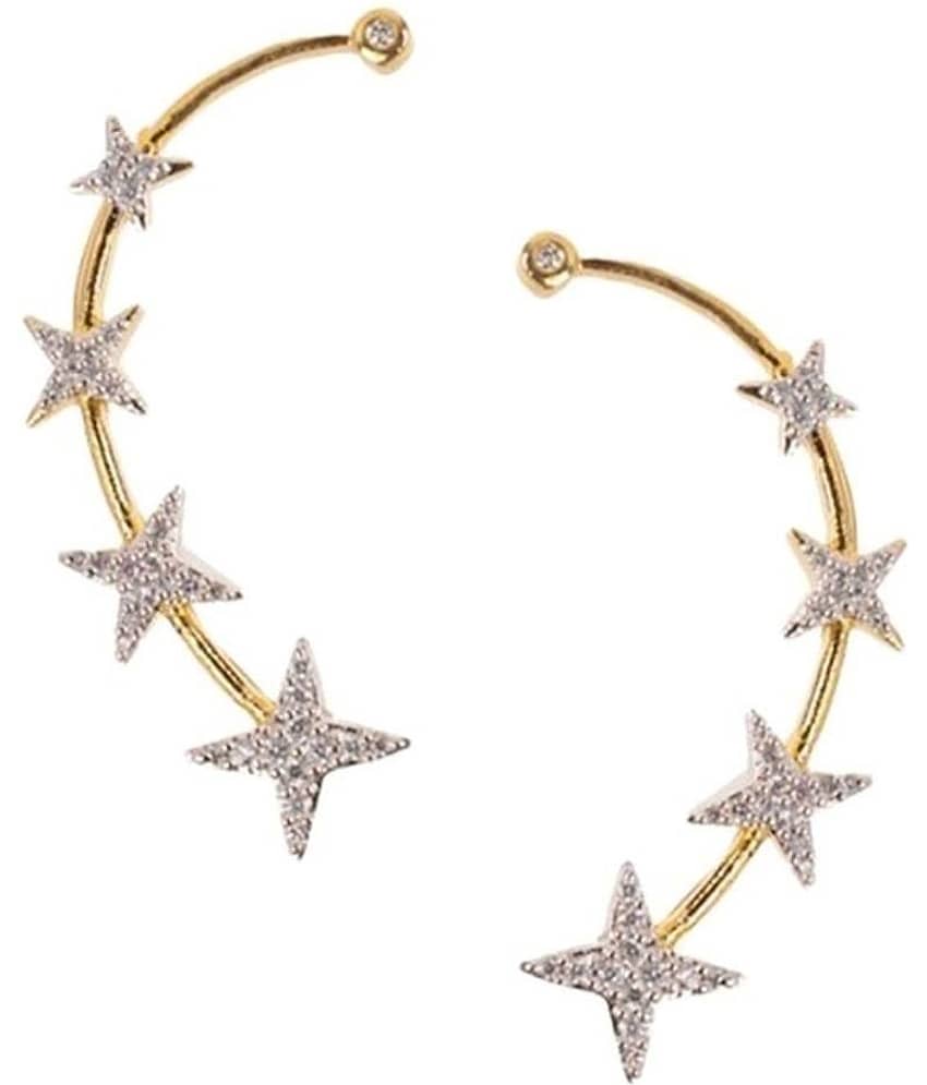 Zeneme Gold Plated American Diamond Ear Cuff