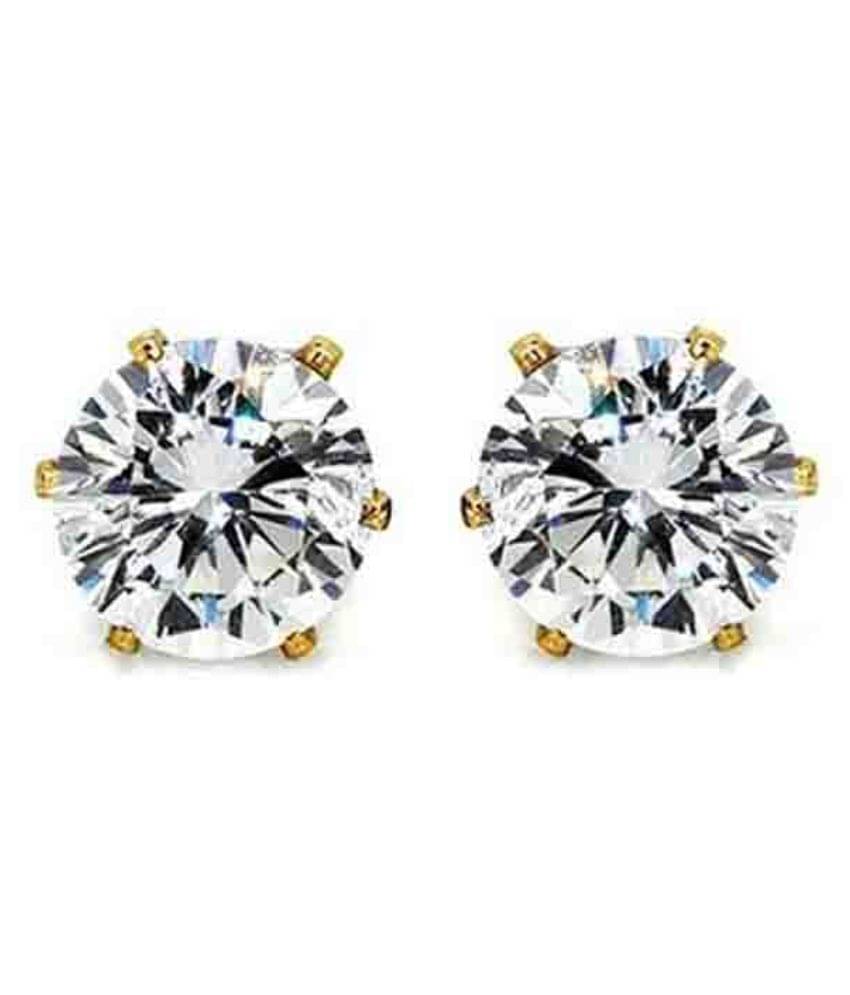 Zeneme Alloy Gold Plating Cubiz Zirconia Studded Gold Coloured Earrings Zeneme Alloy Gold Plating Cubiz Zirconia Studded Gold Coloured Earrings