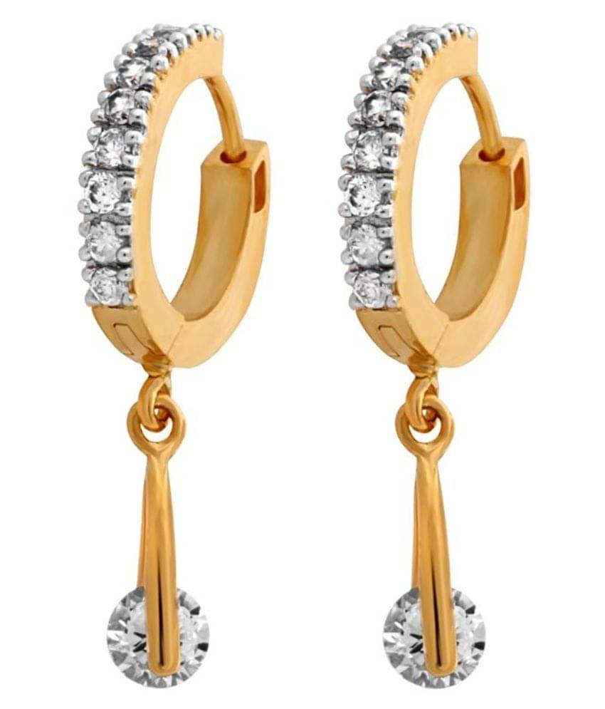     			Zeneme Alloy Gold Plating Cubiz Zirconia Studded Gold Coloured Earrings