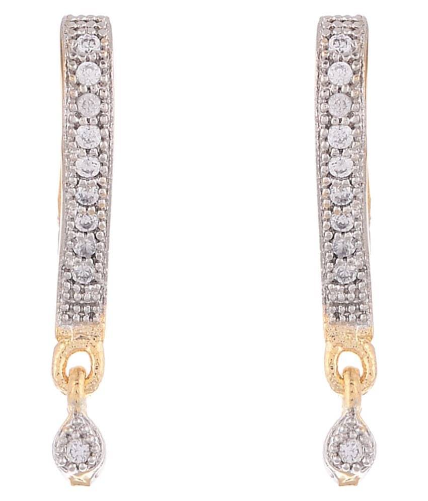     			Zeneme Alloy Gold Plating Cubiz Zirconia Studded Gold Coloured Earrings