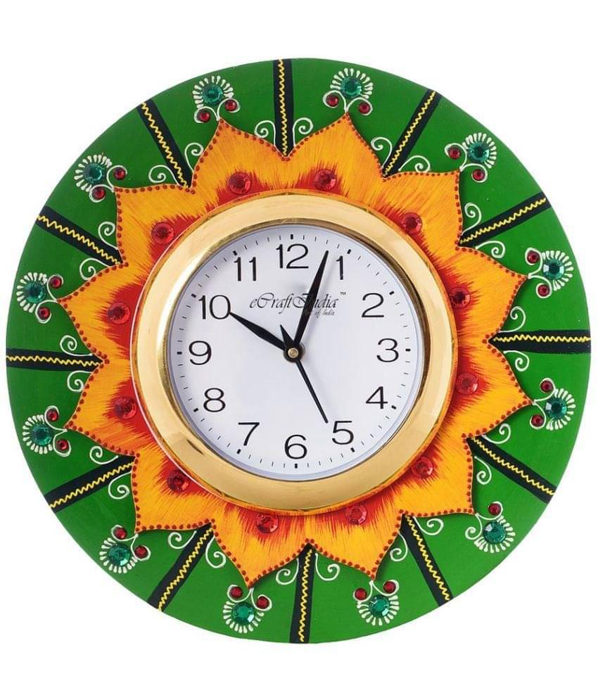     			eCraftIndia White Dial Crystal-Studded 30.48 cm Handcrafted Analogue Wall Clock