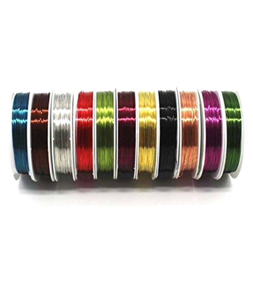     			Vardhman 10 Rolls Copper Jewelry Beading Wire for Crafts Making 0.3mm