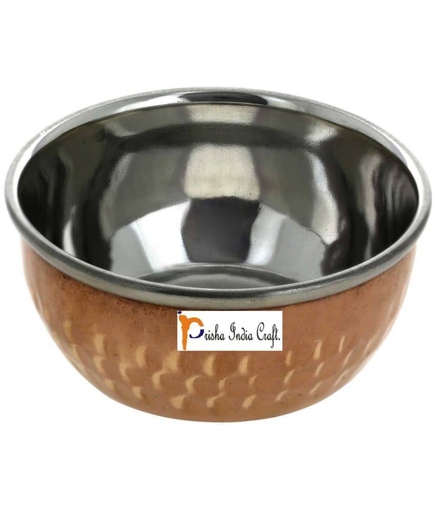 Prisha India Craft Pcs Copper Dessert Bowl 150 ml