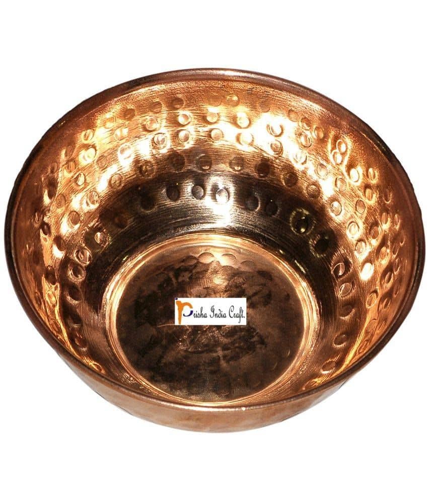 Prisha India Craft Pcs Copper Dessert Bowl 320 ml