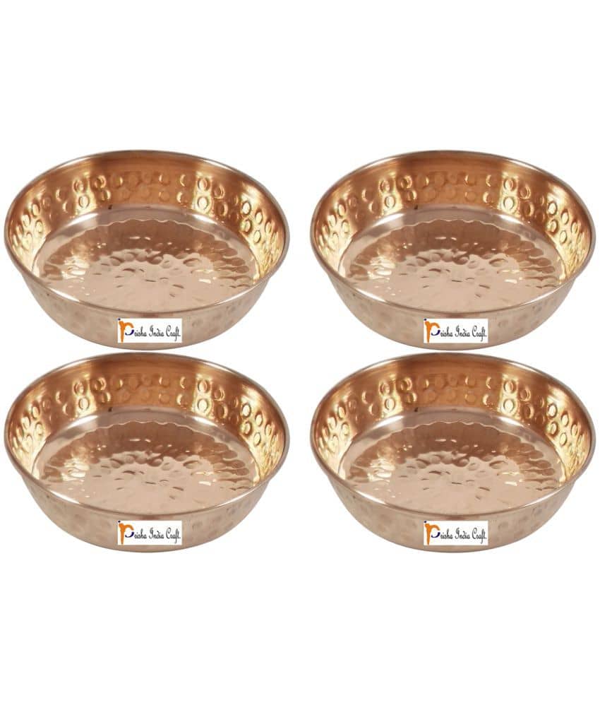 Prisha India Craft Pcs Copper Pudding Bowl 240 ml