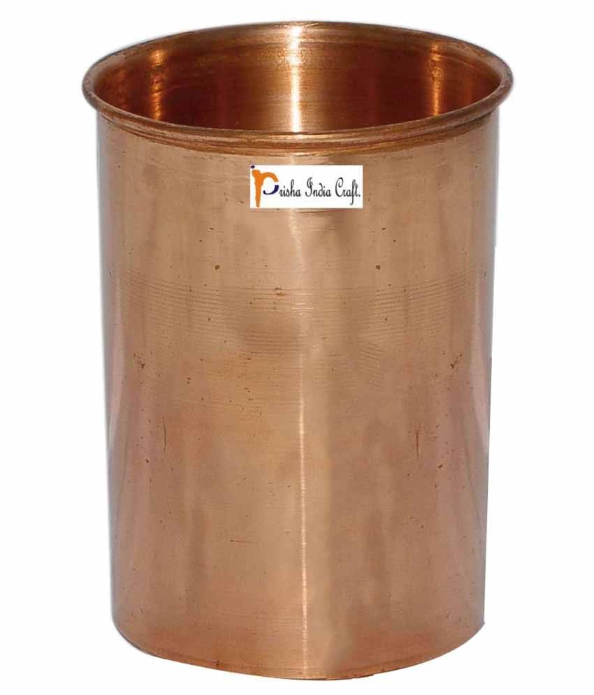     			Prisha India Craft ÃÂ® Drinking Copper Glass Tumbler Handmade Water Glasses - Traveller's Copper Mug - Copper Cup