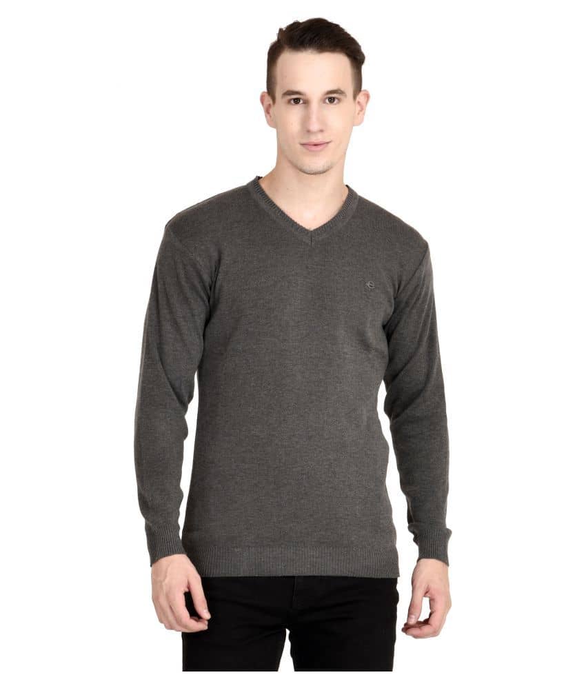 Neuvin Grey V Neck Sweater