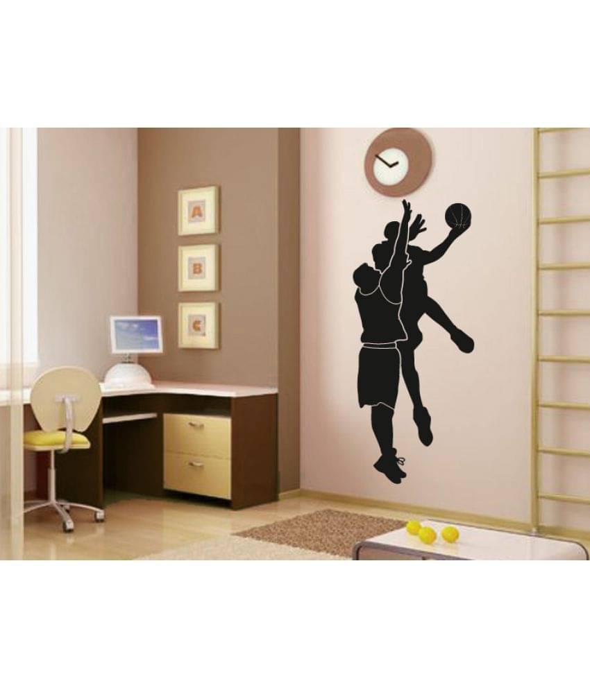 Decor Villa Two basket ball players Vinyl Wall Stickers Decor Villa Two basket ball players Vinyl Wall Stickers