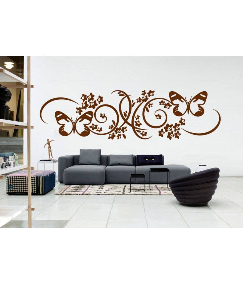     			Decor Villa floral with butterflay Vinyl Wall Stickers