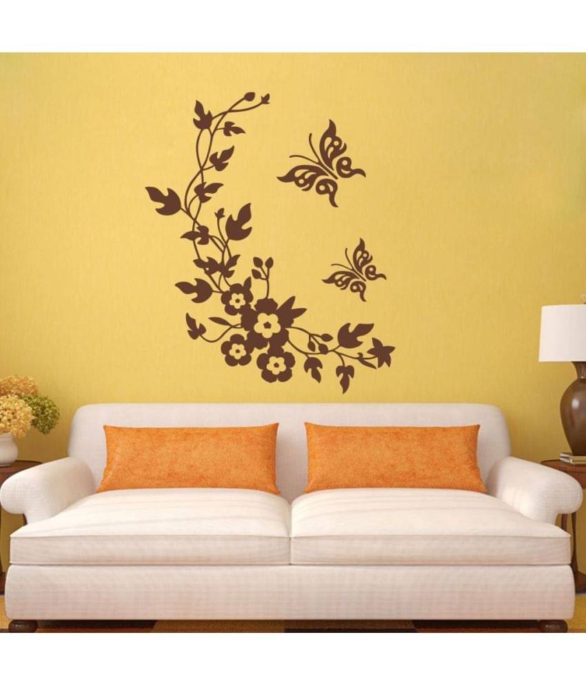     			Decor Villa Butterfly Flowers Vinyl Wall Stickers