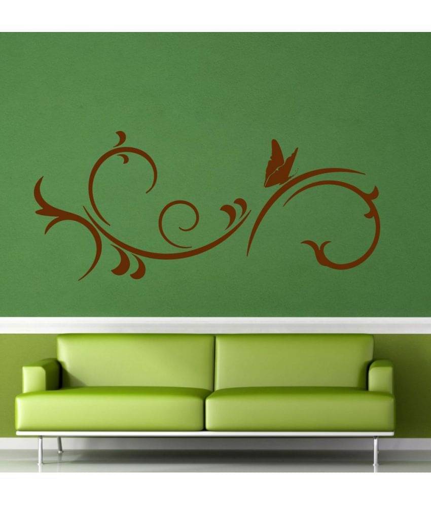     			Decor Villa Flower with buttererlay Vinyl Wall Stickers