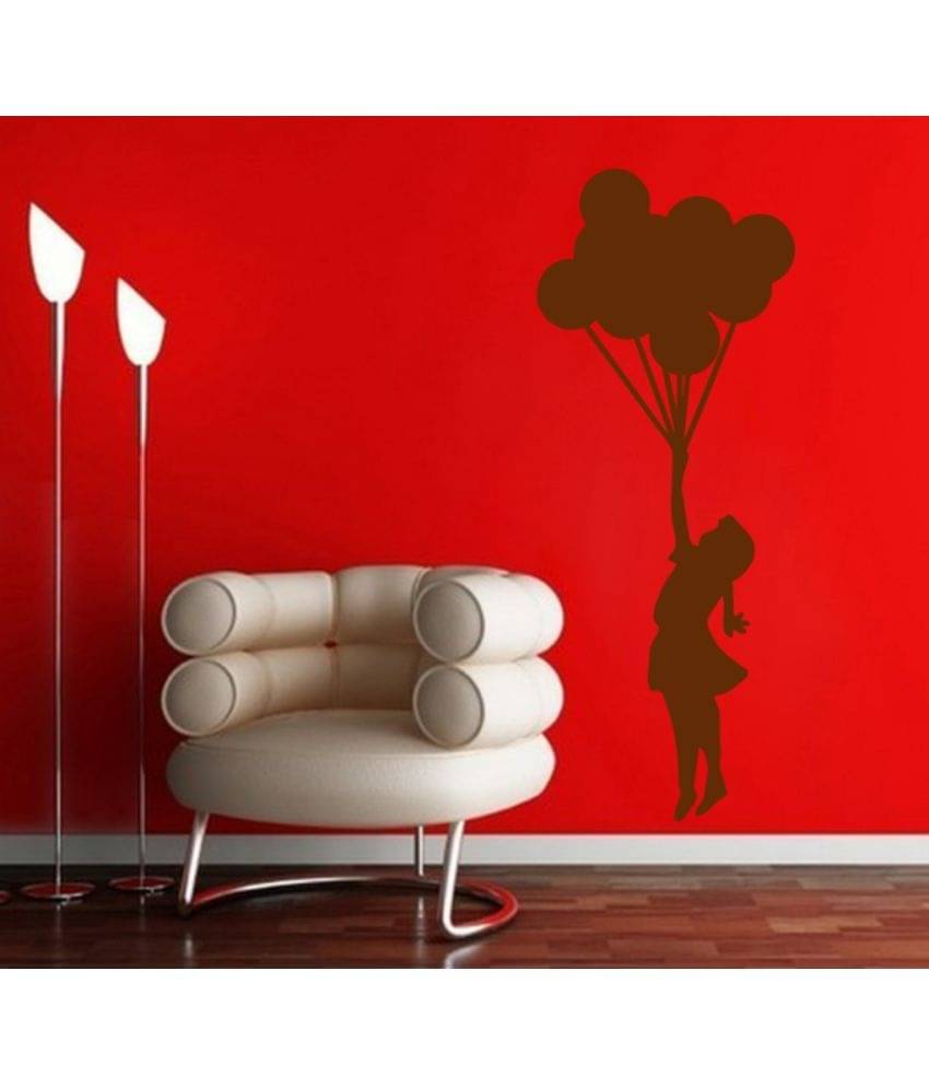     			Decor Villa Girl with Balloon Vinyl Wall Stickers