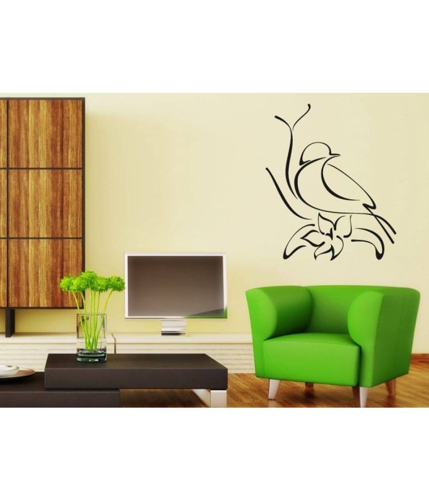     			Decor Villa Bird line art Vinyl Wall Stickers
