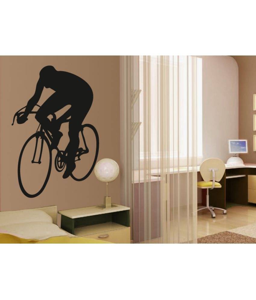     			Decor Villa Cycle with man Vinyl Wall Stickers