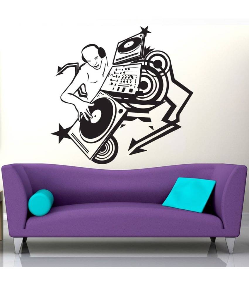     			Decor Villa Dj wala babu Vinyl Wall Stickers