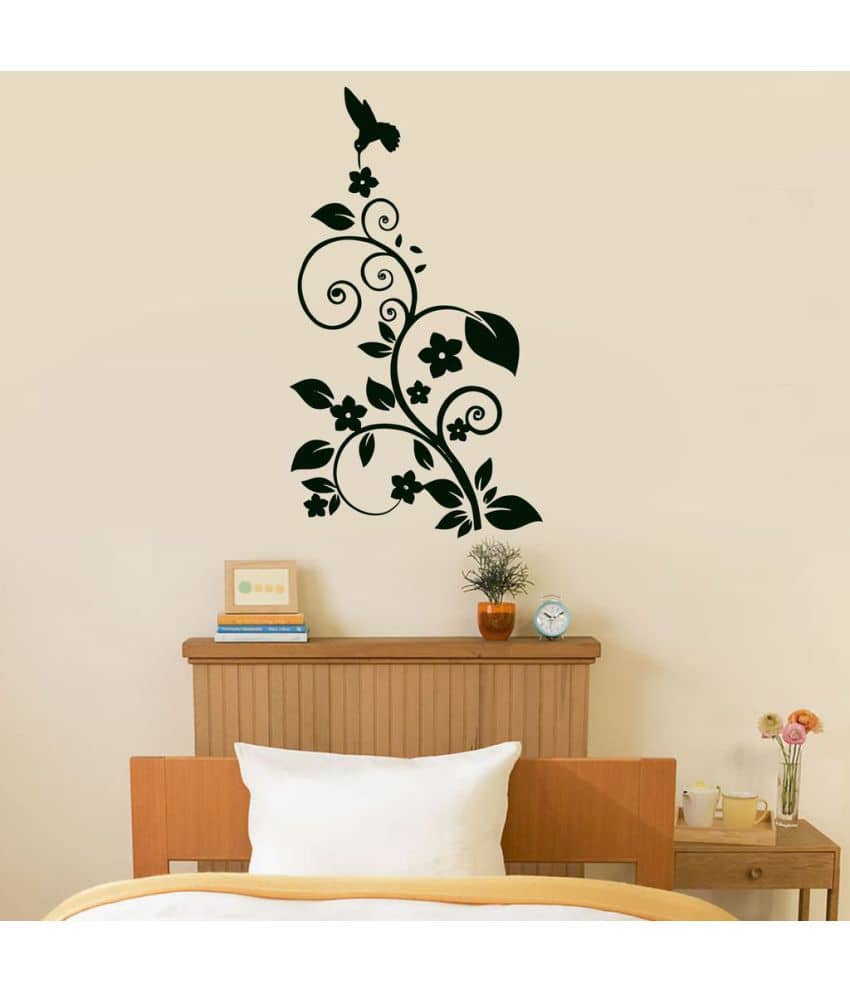 Decor Villa Flower with bird Vinyl Wall Stickers