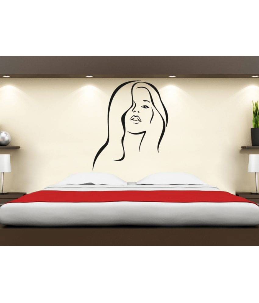     			Decor Villa Girl Face Art Vinyl Wall Stickers