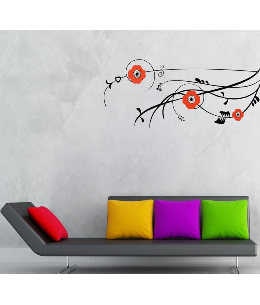     			Decor Villa Brick Red flowers Vinyl Wall Stickers