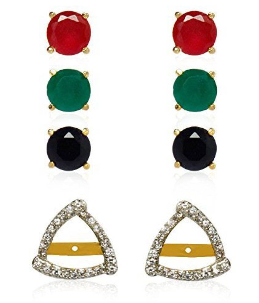     			YouBella Golden Alloy Studs