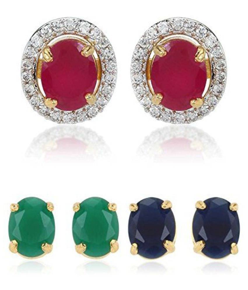     			YouBella Golden Alloy Studs Earring