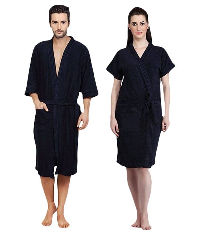     			Feelblue Buy 1 Get 1 Free Size Bathrobe Navy