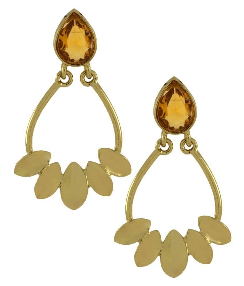 The Jewelbox Golden Hanging Earrings - Earrings | Buy online on ZillyBuy