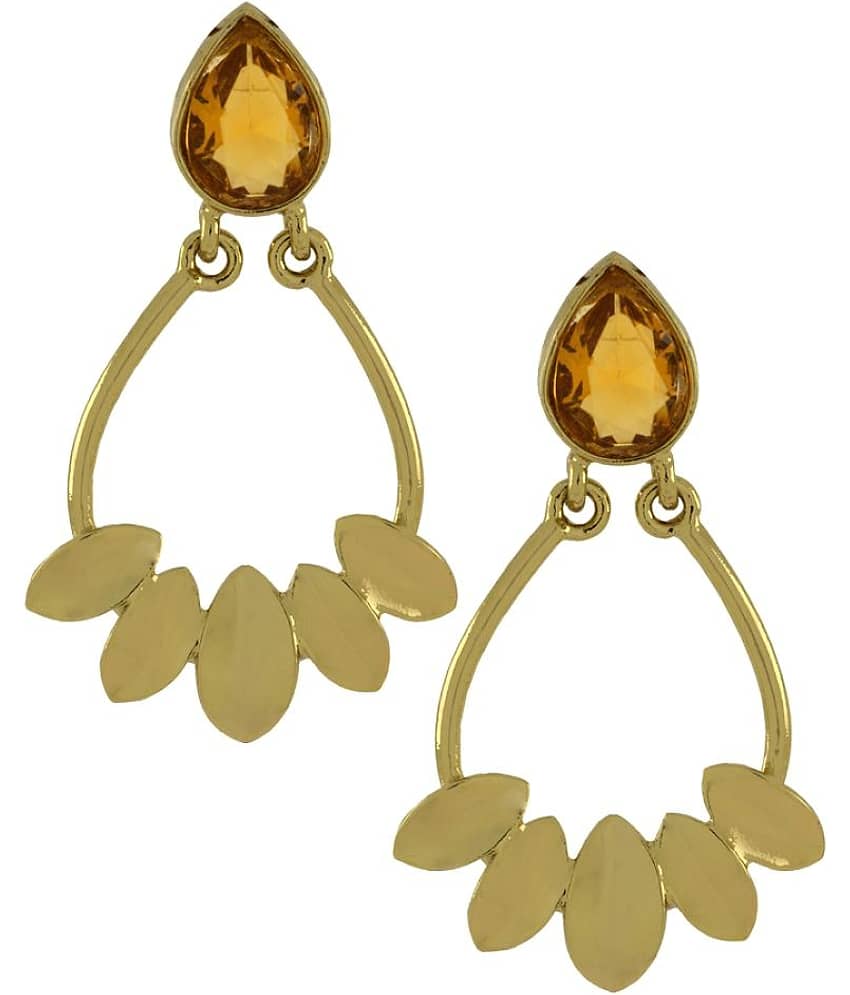 The Jewelbox Golden Hanging Earrings - Earrings | Buy online on ZillyBuy