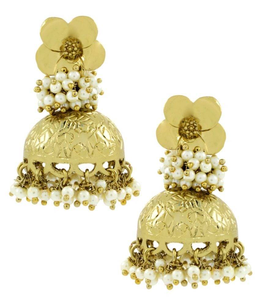     			The Jewelbox Golden Jhumki