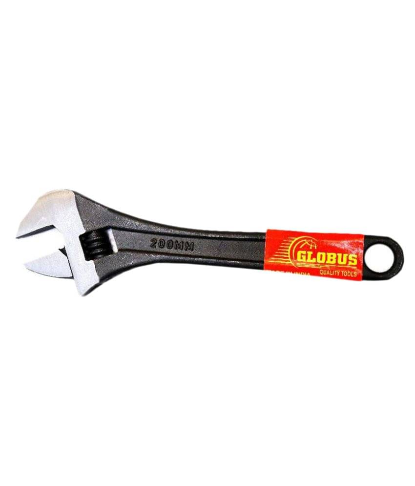 Globus Tools Adjustable Wrench 8" (200 MM) Black Finish Single Pc Globus Tools Adjustable Wrench 8" (200 MM) Black Finish Single Pc