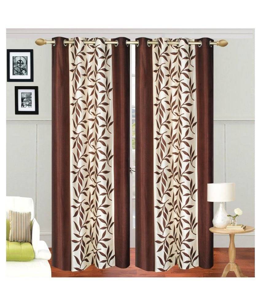     			Stella Creations Set of 2 Eyelet Curtain Floral Multi Color
