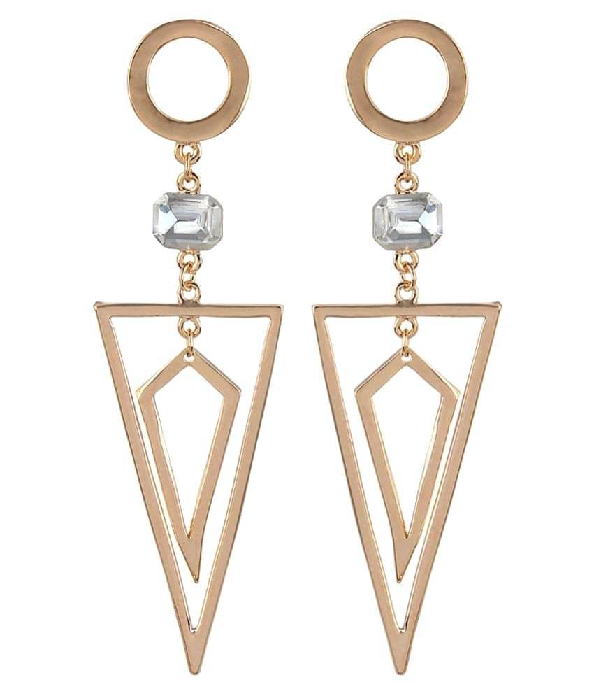     			Navya Collections Golden Hanging Earrings