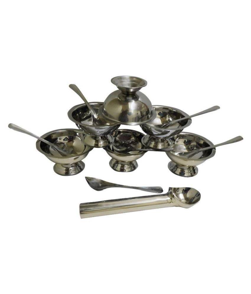     			Dynore  ice cream Cups piece set of 6 and ice spoon 6 with  1 Heavy gauge ice cream scoop
