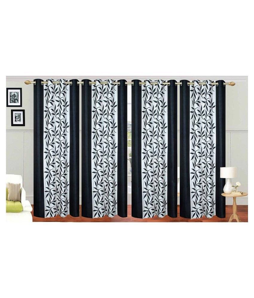 Stella Creations Set of 4 Eyelet Curtain Printed Multi Color Stella Creations Set of 4 Eyelet Curtain Printed Multi Color