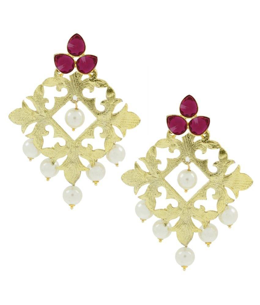     			The Jewelbox Golden Hanging Earrings