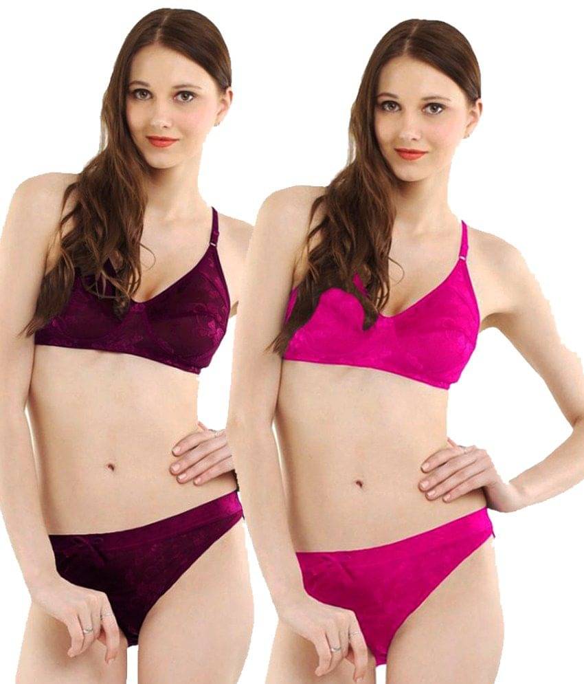 Madam Pack of 2 Net/Mesh Women's Bra & Panty Set ( Multi Color ) Madam Pack of 2 Net/Mesh Women's Bra & Panty Set ( Multi Color )
