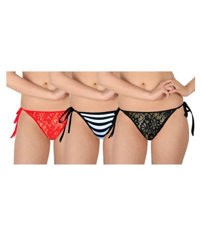 Selfcare Pack of 3 Cotton Self Design Women's G-Strings ( Multi Color ) Selfcare Pack of 3 Cotton Self Design Women's G-Strings ( Multi Color )