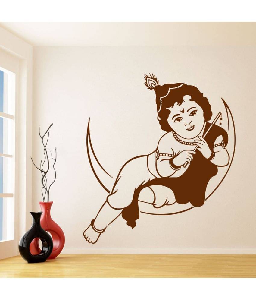 Decor Villa Bal Krishna on Moon PVC Wall Stickers Decor Villa Bal Krishna on Moon PVC Wall Stickers