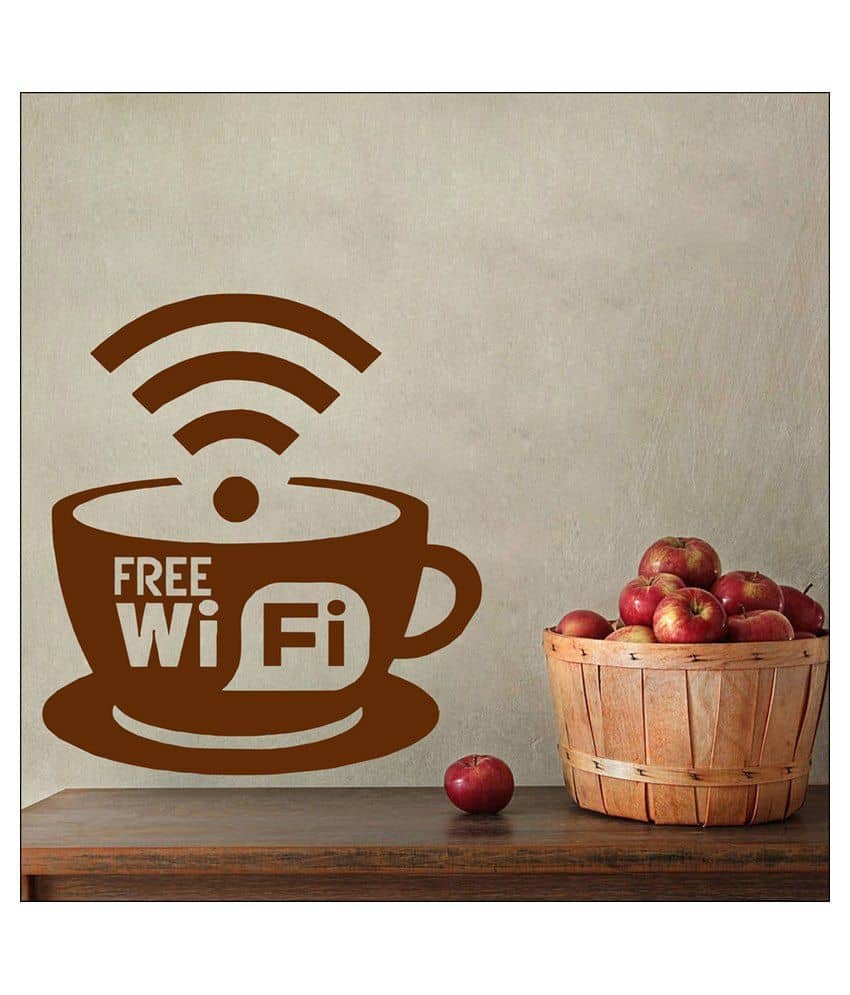Decor Villa Free Wi Fi PVC Wall Stickers